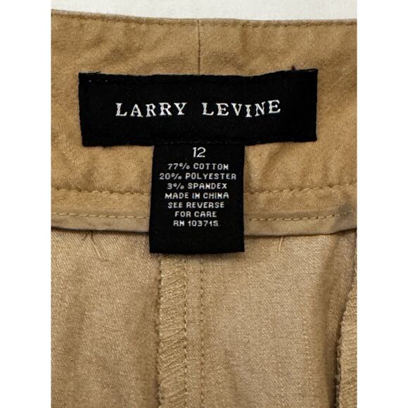 Larry Levine Stretch Crop Wide Leg Sz 12 Beige Flat Front Work Beach Vacation - Picture 4 of 7